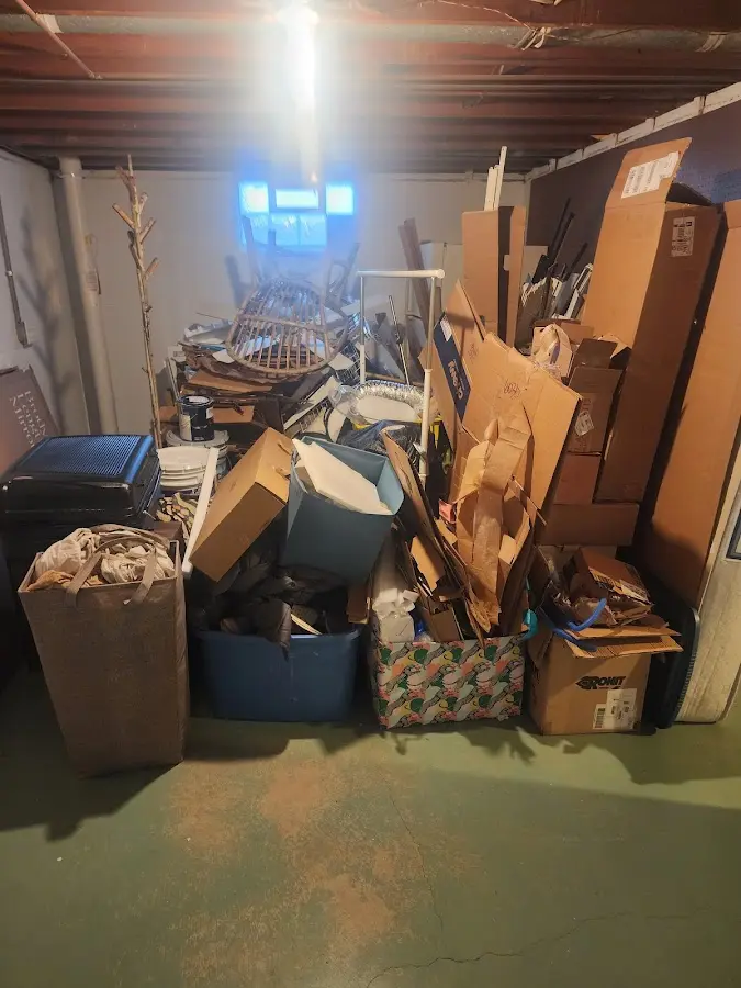 Roll-off dumpster container at job site for 20 Yard Dumpster Rental in Parkville